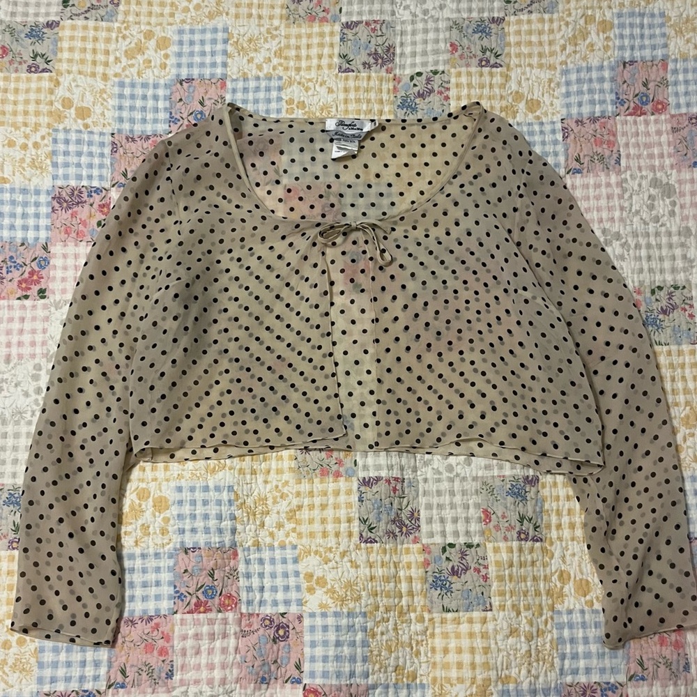 Max Mara 100% silk polka dot sheer top